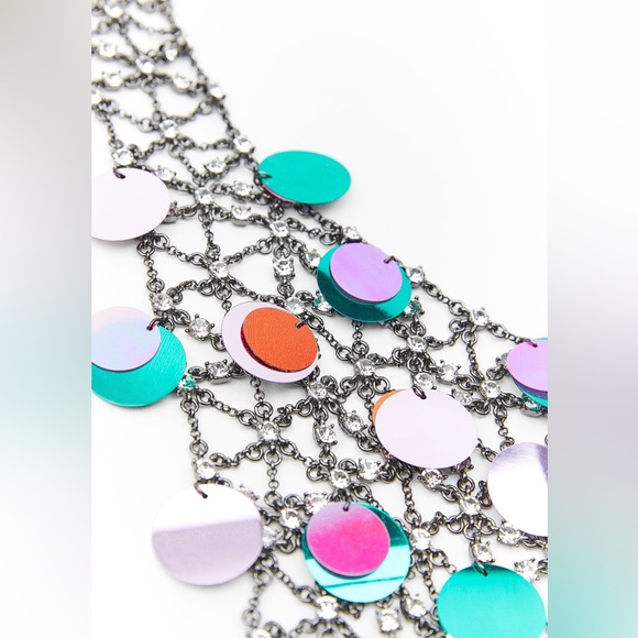 Multicoloured sequin rhinestone top - Picture 7 of 8